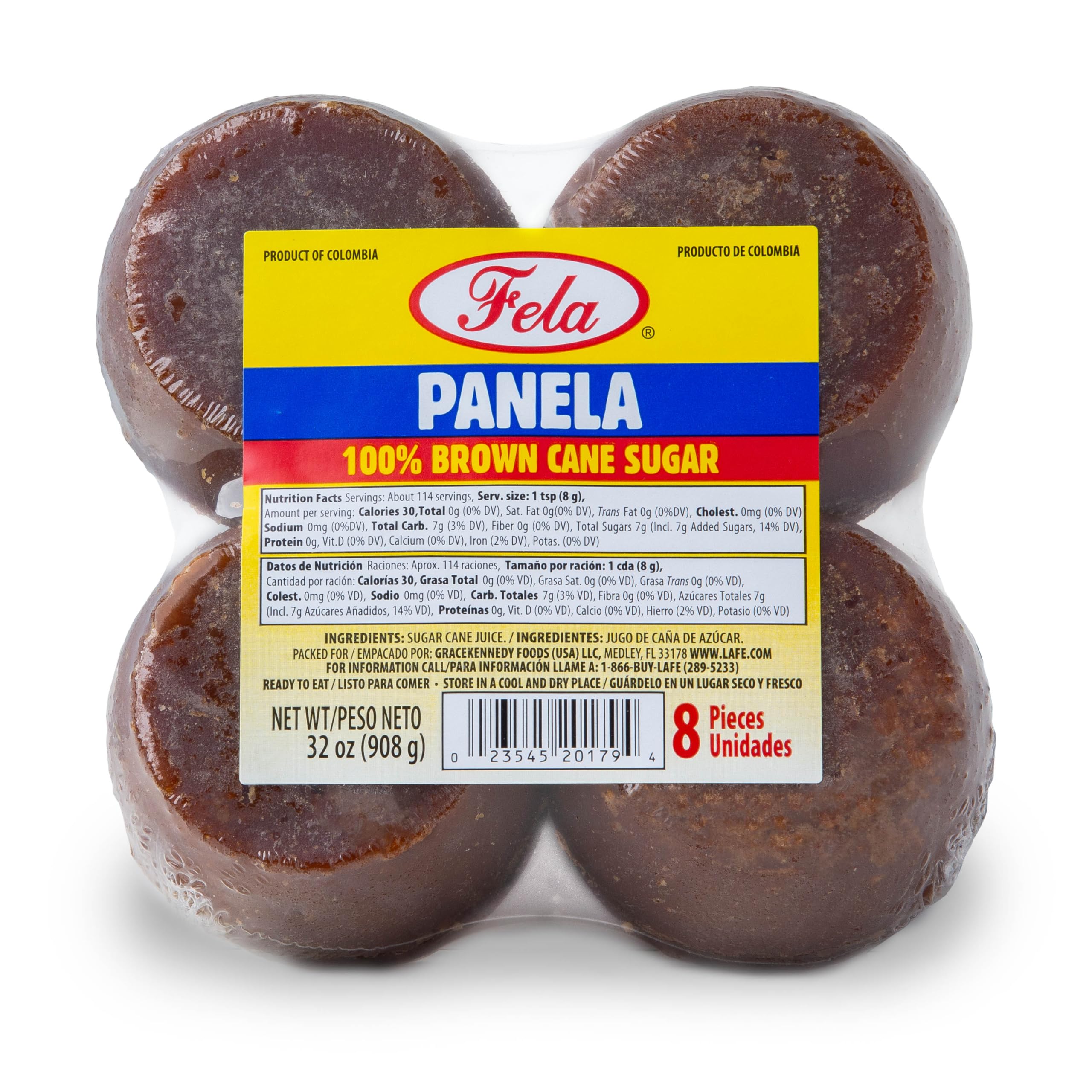 Amazon.com: Fela Panela Brown Sugar Cane 32oz - Pure Cane Sugar
